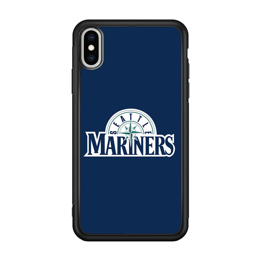 Baseball Seattle Mariners MLB 001 iPhone X Case-Phone Case-Rubber Black (2D Case)-Altracase