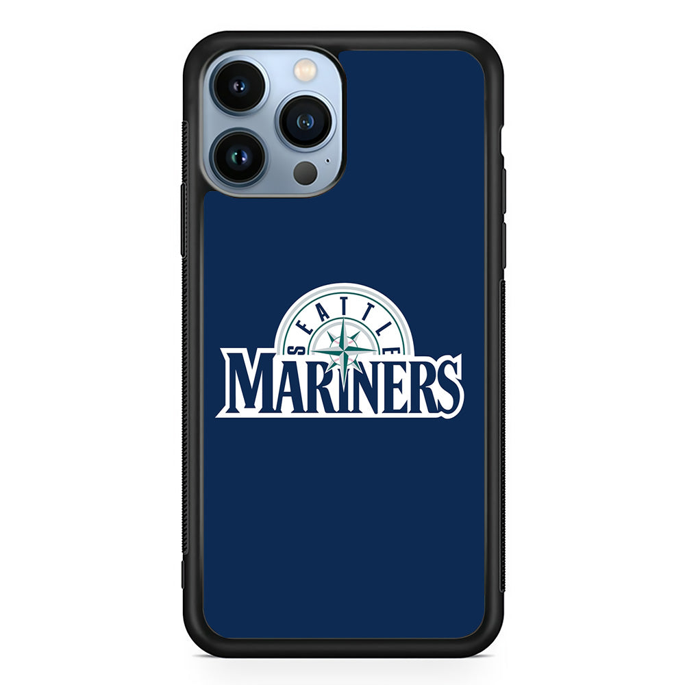 Baseball Seattle Mariners MLB 001 iPhone 15 Pro Max Case-Phone Case-Rubber Black (2D Case)-Altracase