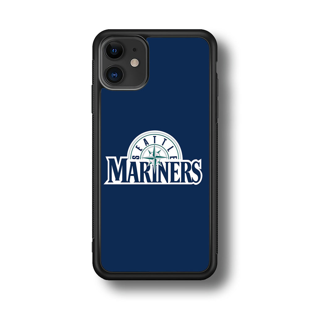 Baseball Seattle Mariners MLB 001 iPhone 11 Case-Phone Case-Rubber Black (2D Case)-Altracase