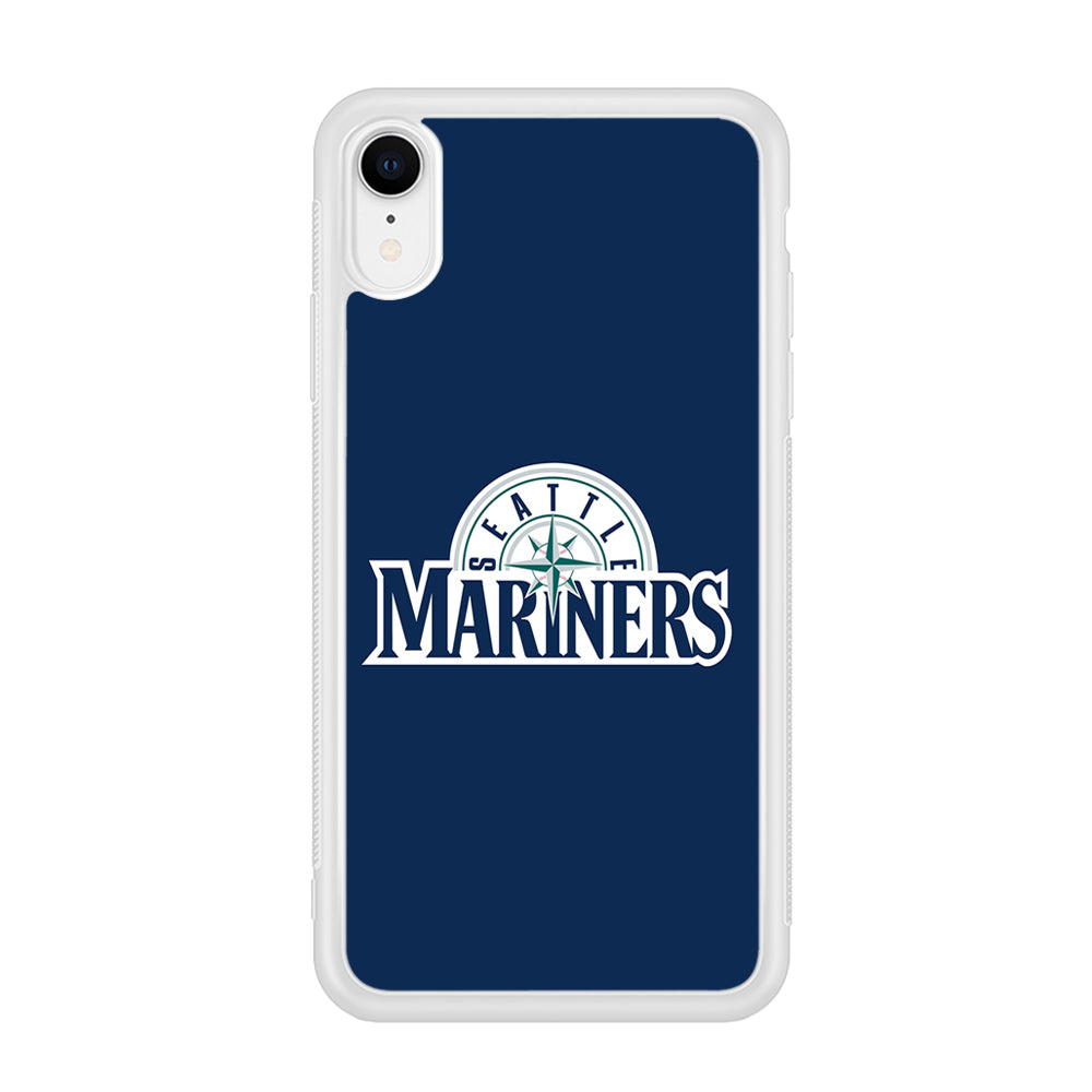 Baseball Seattle Mariners MLB 001 iPhone XR Case-Phone Case-Rubber White (2D Case)-Altracase