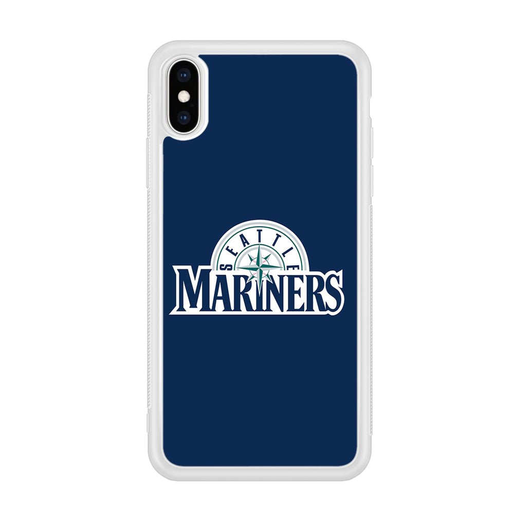 Baseball Seattle Mariners MLB 001 iPhone X Case-Phone Case-Rubber White (2D Case)-Altracase