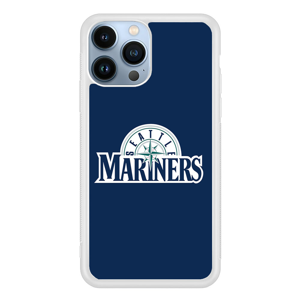 Baseball Seattle Mariners MLB 001 iPhone 15 Pro Max Case-Phone Case-Rubber White (2D Case)-Altracase