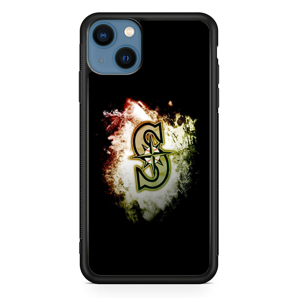Baseball Seattle Mariners MLB 002 iPhone 13 Case-Phone Case-Rubber Black (2D Case)-Altracase