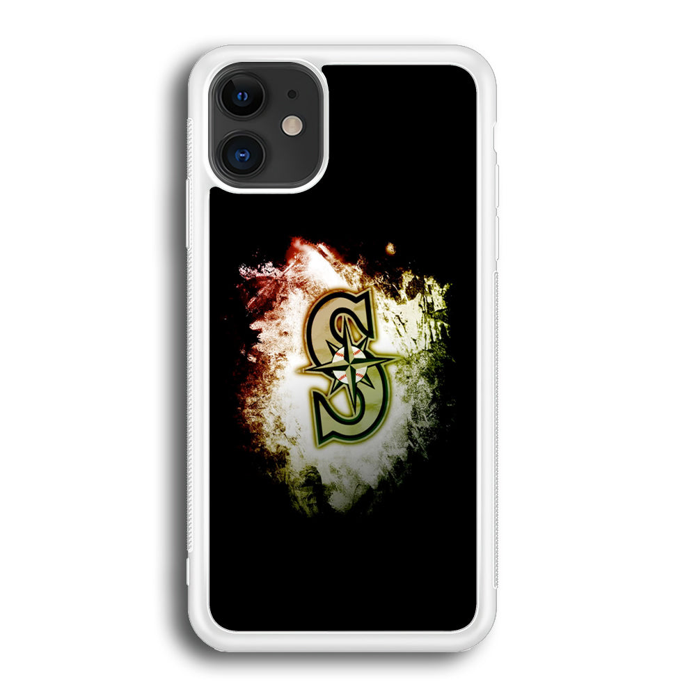 Baseball Seattle Mariners MLB 002 iPhone 12 Case-Phone Case-Rubber White (2D Case)-Altracase