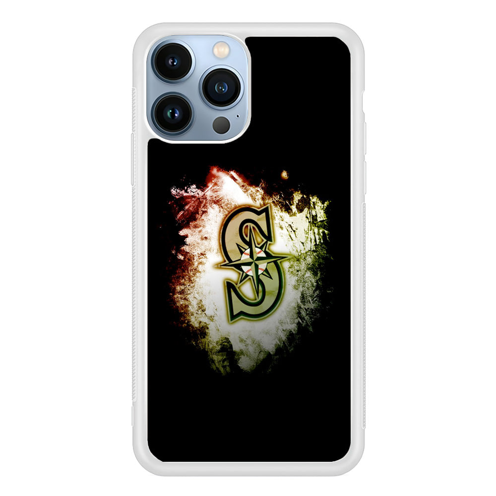 Baseball Seattle Mariners MLB 002 iPhone 15 Pro Max Case-Phone Case-Rubber White (2D Case)-Altracase