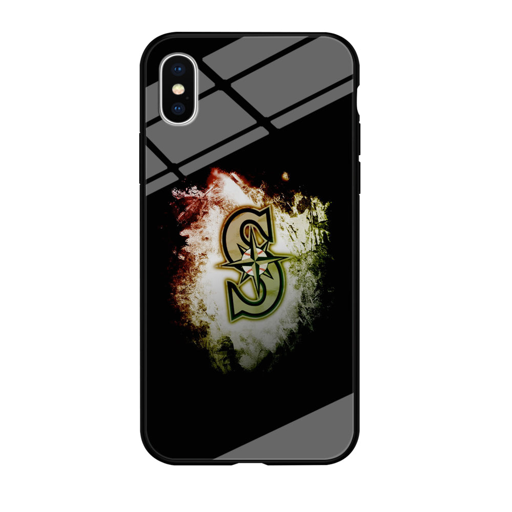Baseball Seattle Mariners MLB 002 iPhone Xs Case-Phone Case-Tempered Glass Case-Altracase