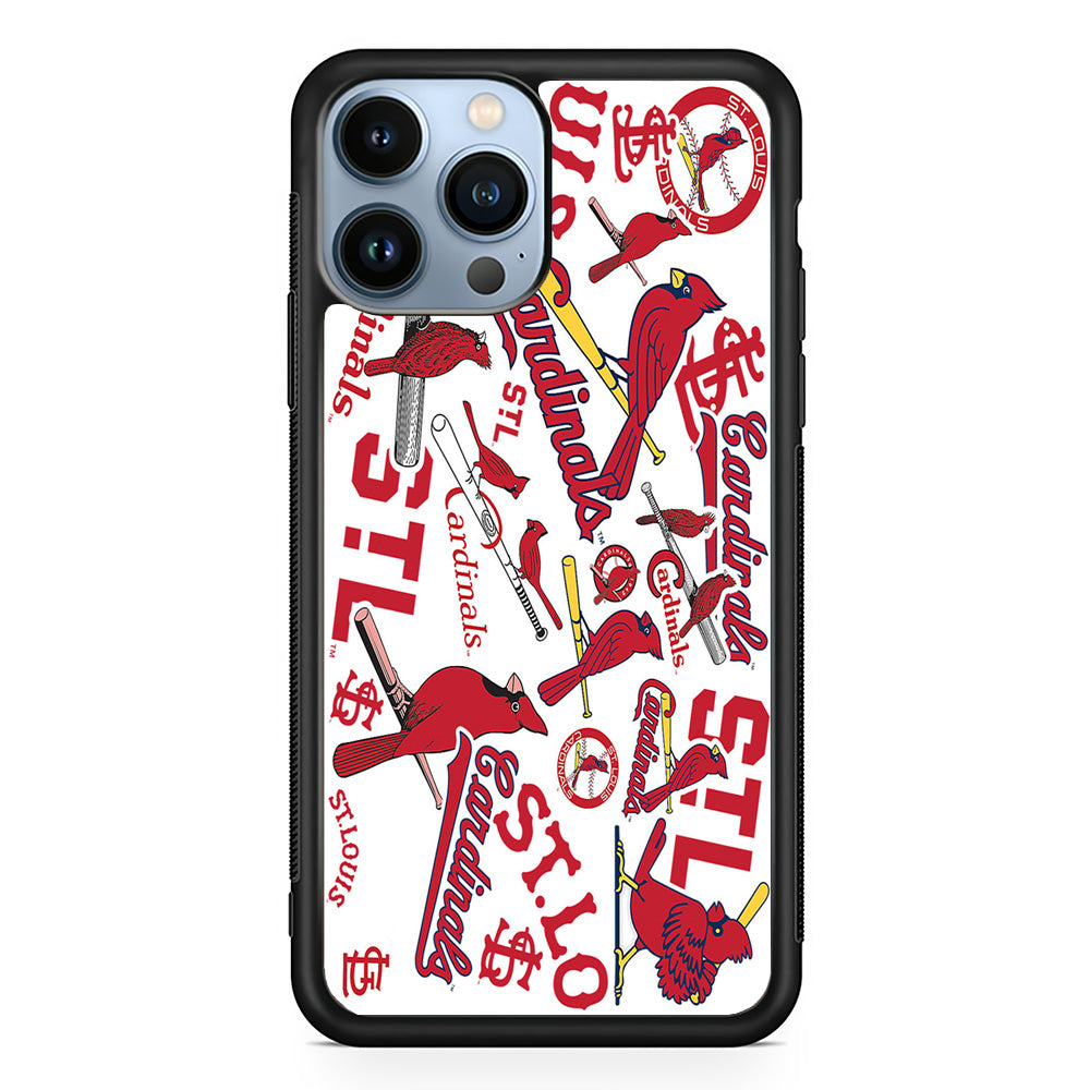 Baseball St. Louis Cardinals MLB 001 iPhone 15 Pro Max Case-Phone Case-Rubber Black (2D Case)-Altracase