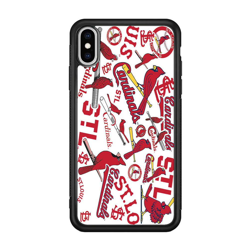 Baseball St. Louis Cardinals MLB 001 iPhone X Case-Phone Case-Rubber Black (2D Case)-Altracase