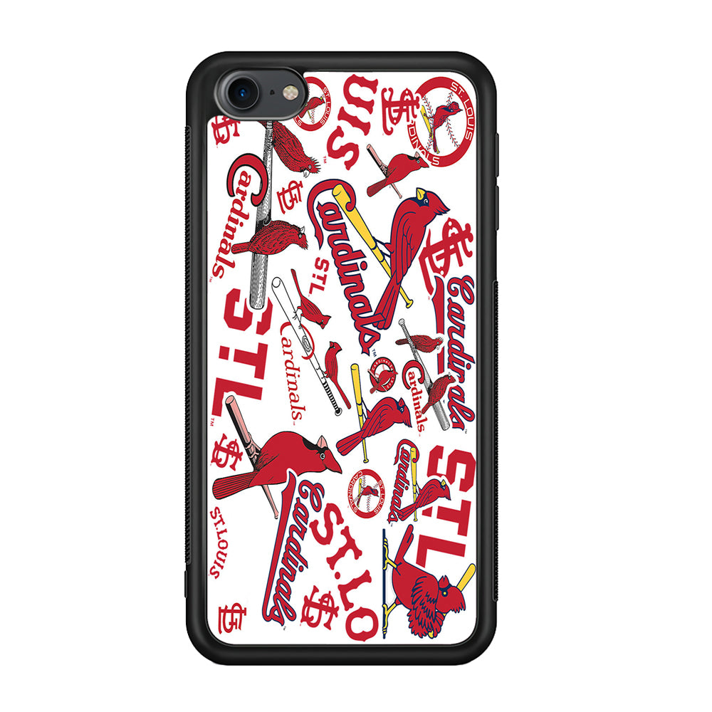 Baseball St. Louis Cardinals MLB 001 iPod Touch 6 Case-Phone Case-Rubber White (2D Case)-Altracase
