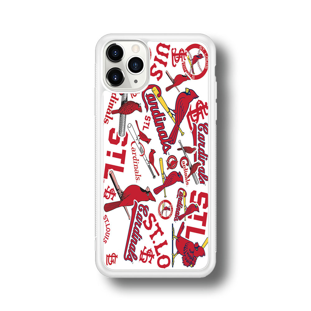 Baseball St. Louis Cardinals MLB 001 iPhone 11 Pro Case-Phone Case-Rubber White (2D Case)-Altracase