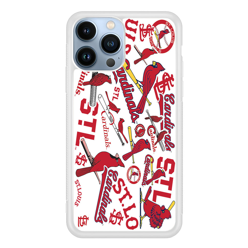 Baseball St. Louis Cardinals MLB 001 iPhone 15 Pro Max Case-Phone Case-Rubber White (2D Case)-Altracase