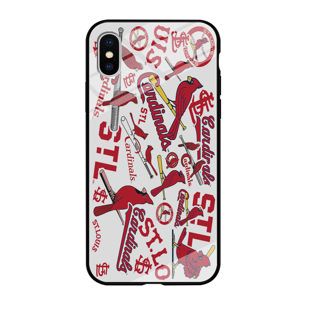 Baseball St. Louis Cardinals MLB 001 iPhone X Case-Phone Case-Tempered Glass Case-Altracase