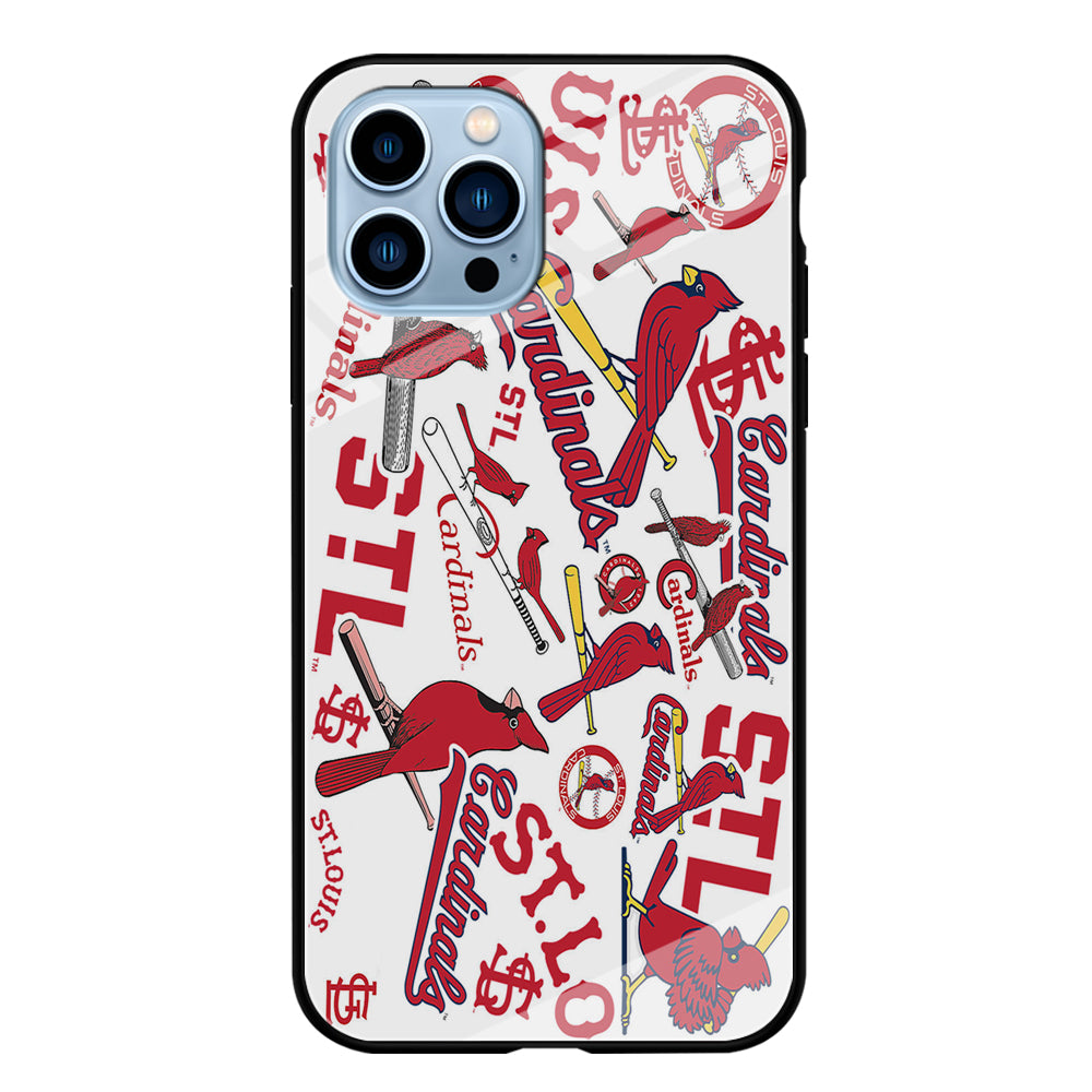 Baseball St. Louis Cardinals MLB 001 iPhone 15 Pro Max Case-Phone Case-Tempered Glass Case-Altracase