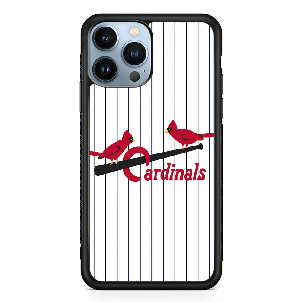 Baseball St. Louis Cardinals MLB 002 iPhone 15 Pro Max Case-Phone Case-Rubber Black (2D Case)-Altracase