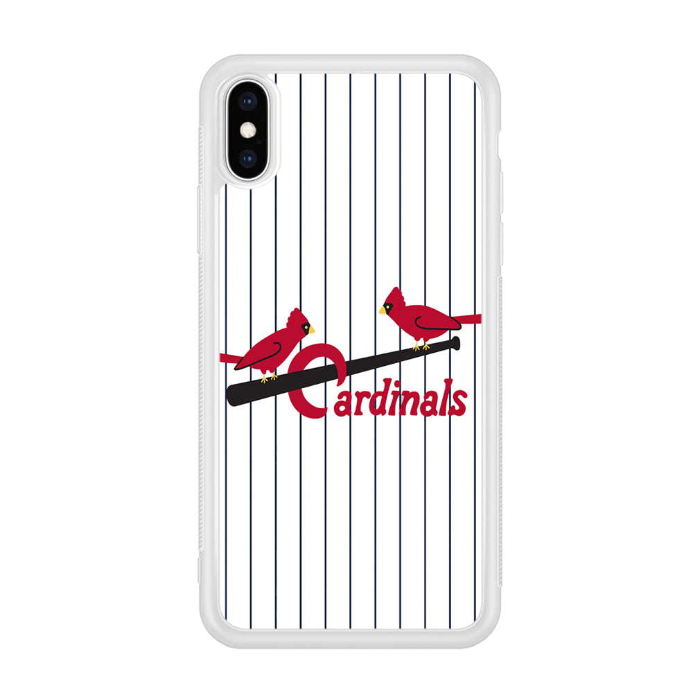 Baseball St. Louis Cardinals MLB 002 iPhone X Case-Phone Case-Rubber White (2D Case)-Altracase