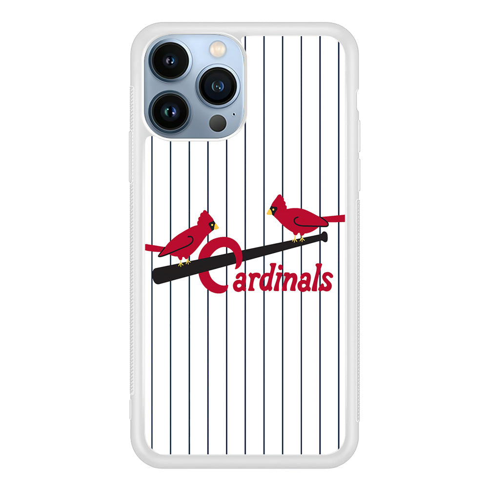 Baseball St. Louis Cardinals MLB 002 iPhone 15 Pro Max Case-Phone Case-Rubber White (2D Case)-Altracase