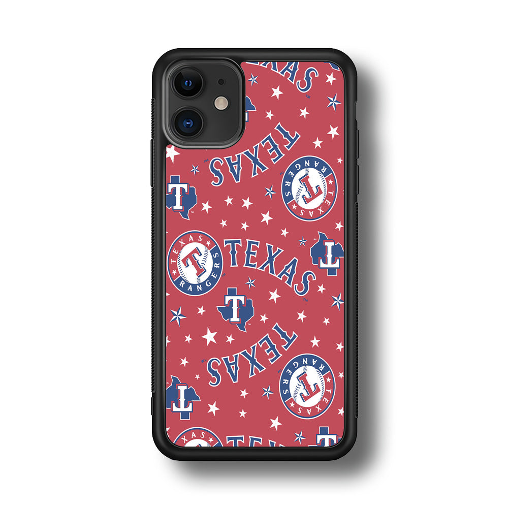 Baseball Texas Rangers MLB 001 iPhone 11 Case-Phone Case-Rubber Black (2D Case)-Altracase