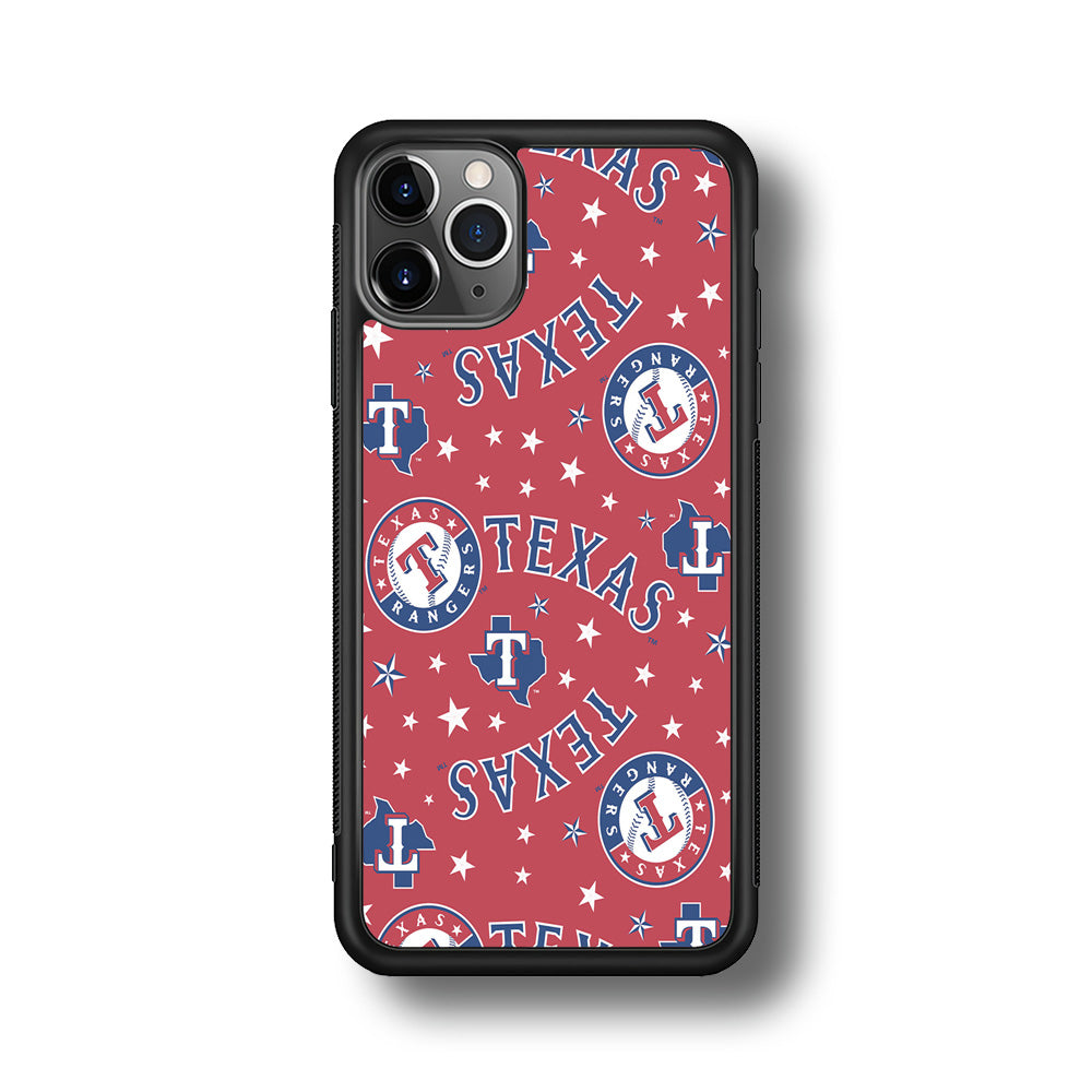 Baseball Texas Rangers MLB 001 iPhone 11 Pro Case-Phone Case-Rubber Black (2D Case)-Altracase