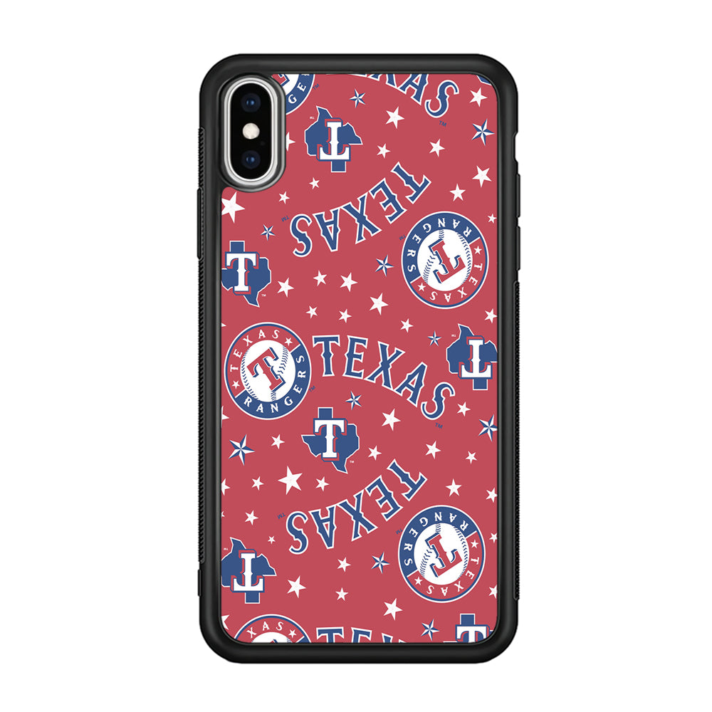 Baseball Texas Rangers MLB 001 iPhone X Case-Phone Case-Rubber Black (2D Case)-Altracase