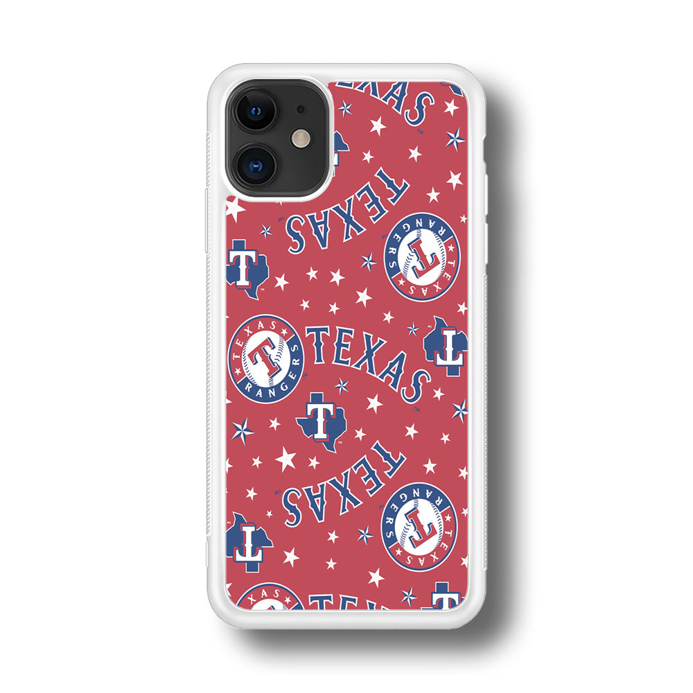 Baseball Texas Rangers MLB 001 iPhone 11 Case-Phone Case-Rubber White (2D Case)-Altracase
