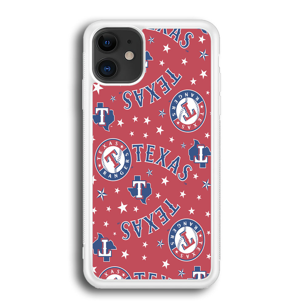 Baseball Texas Rangers MLB 001 iPhone 12 Case-Phone Case-Rubber White (2D Case)-Altracase