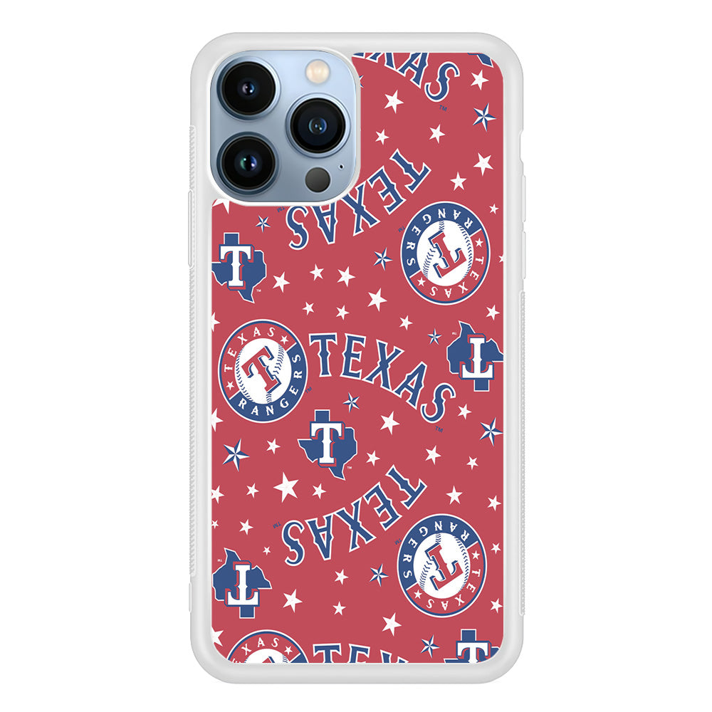 Baseball Texas Rangers MLB 001 iPhone 15 Pro Max Case-Phone Case-Rubber White (2D Case)-Altracase