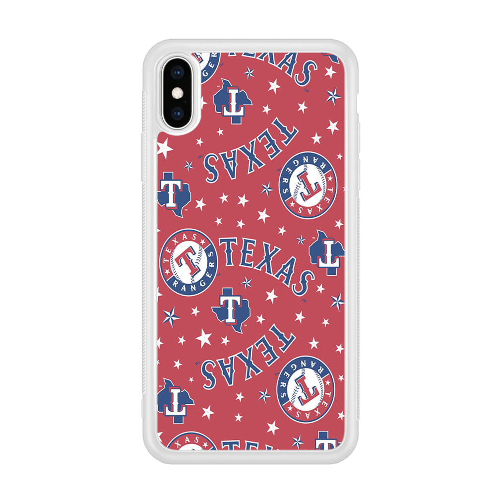 Baseball Texas Rangers MLB 001 iPhone X Case-Phone Case-Rubber White (2D Case)-Altracase