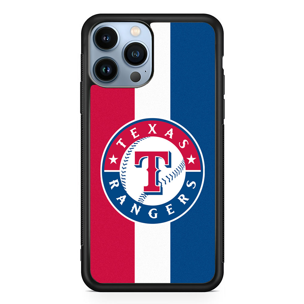 Baseball Texas Rangers MLB 002 iPhone 15 Pro Max Case-Phone Case-Rubber Black (2D Case)-Altracase