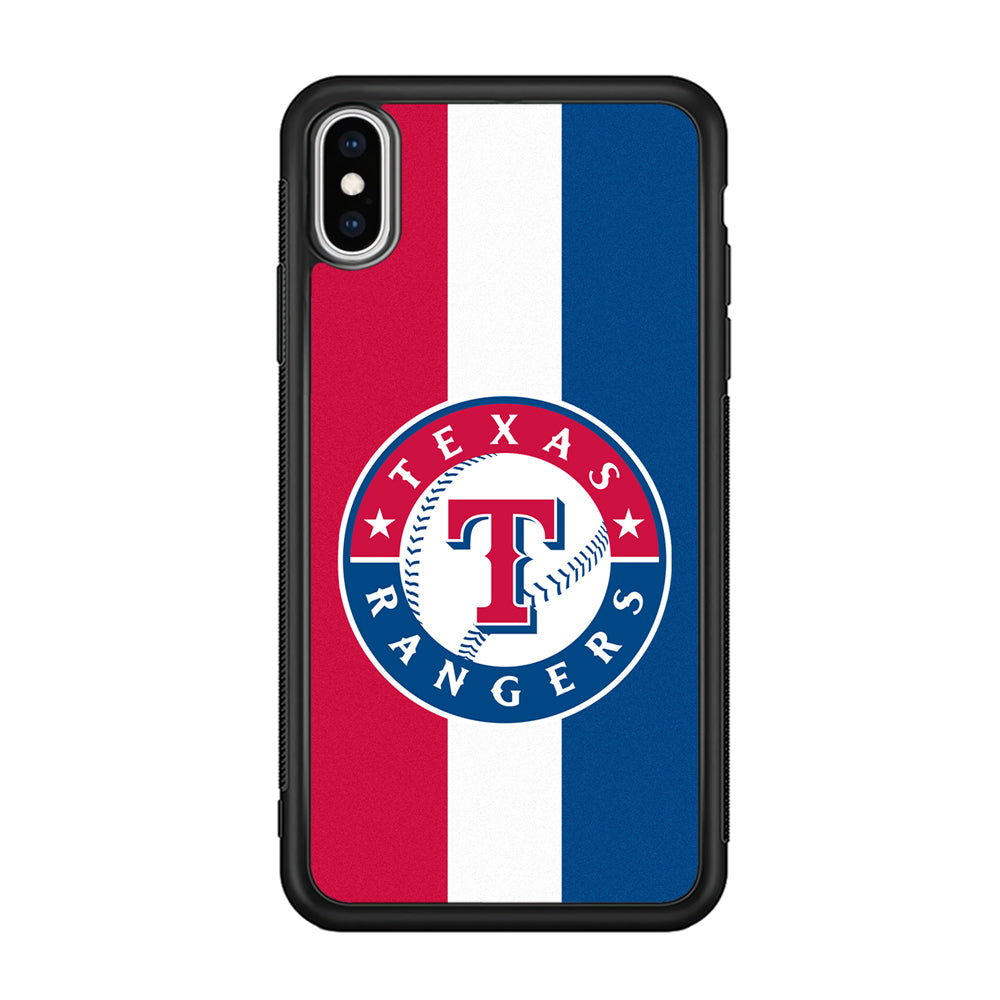 Baseball Texas Rangers MLB 002 iPhone Xs Case-Phone Case-Rubber Black (2D Case)-Altracase
