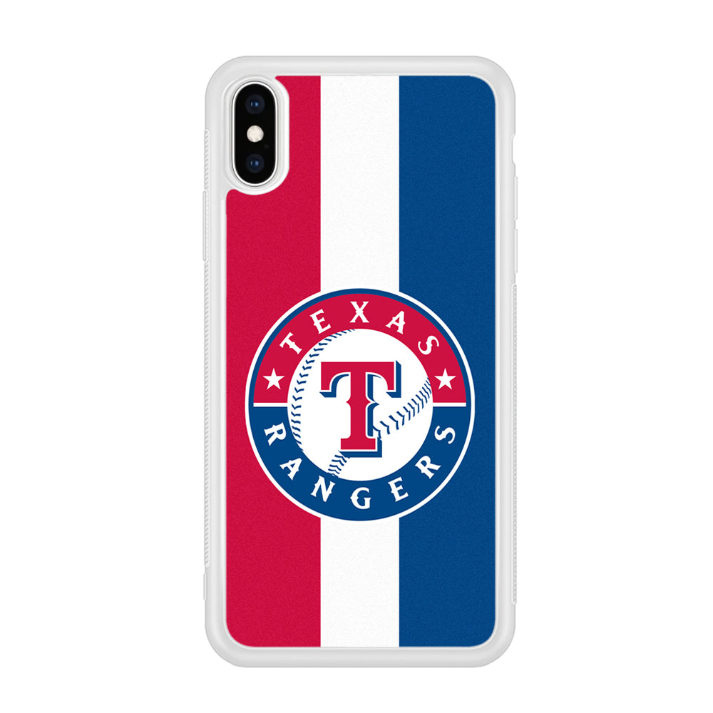 Baseball Texas Rangers MLB 002 iPhone Xs Case-Phone Case-Rubber White (2D Case)-Altracase