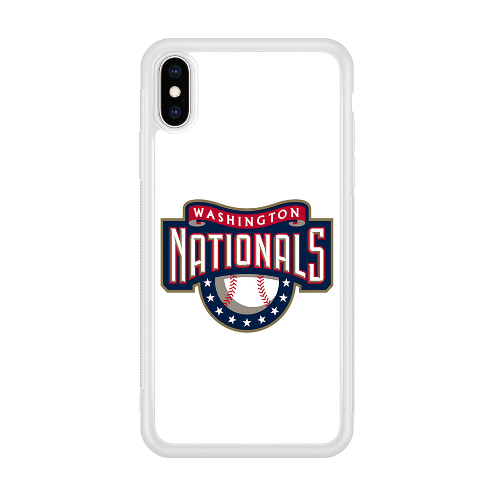 Baseball Washington Nationals MLB 001 iPhone X Case-Phone Case-Rubber White (2D Case)-Altracase