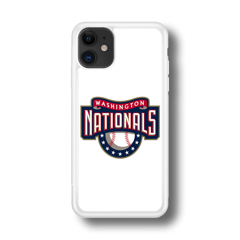 Baseball Washington Nationals MLB 001 iPhone 11 Case-Phone Case-Rubber White (2D Case)-Altracase