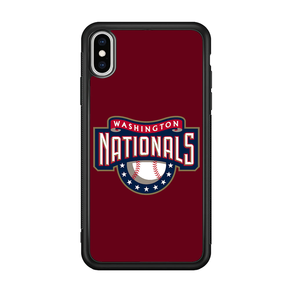 Baseball Washington Nationals MLB 002 iPhone X Case-Phone Case-Rubber Black (2D Case)-Altracase