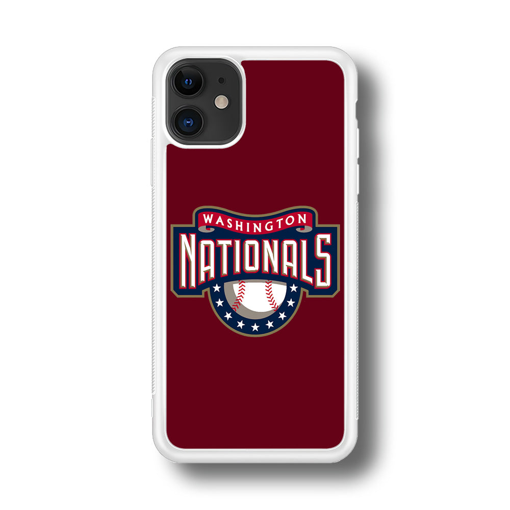 Baseball Washington Nationals MLB 002 iPhone 11 Case-Phone Case-Rubber White (2D Case)-Altracase