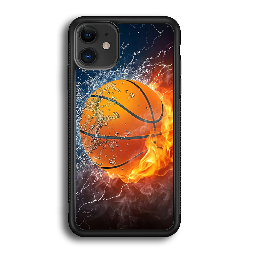 Basketball Ball Cool Art iPhone 12 Case-Phone Case-Rubber Black (2D Case)-Altracase