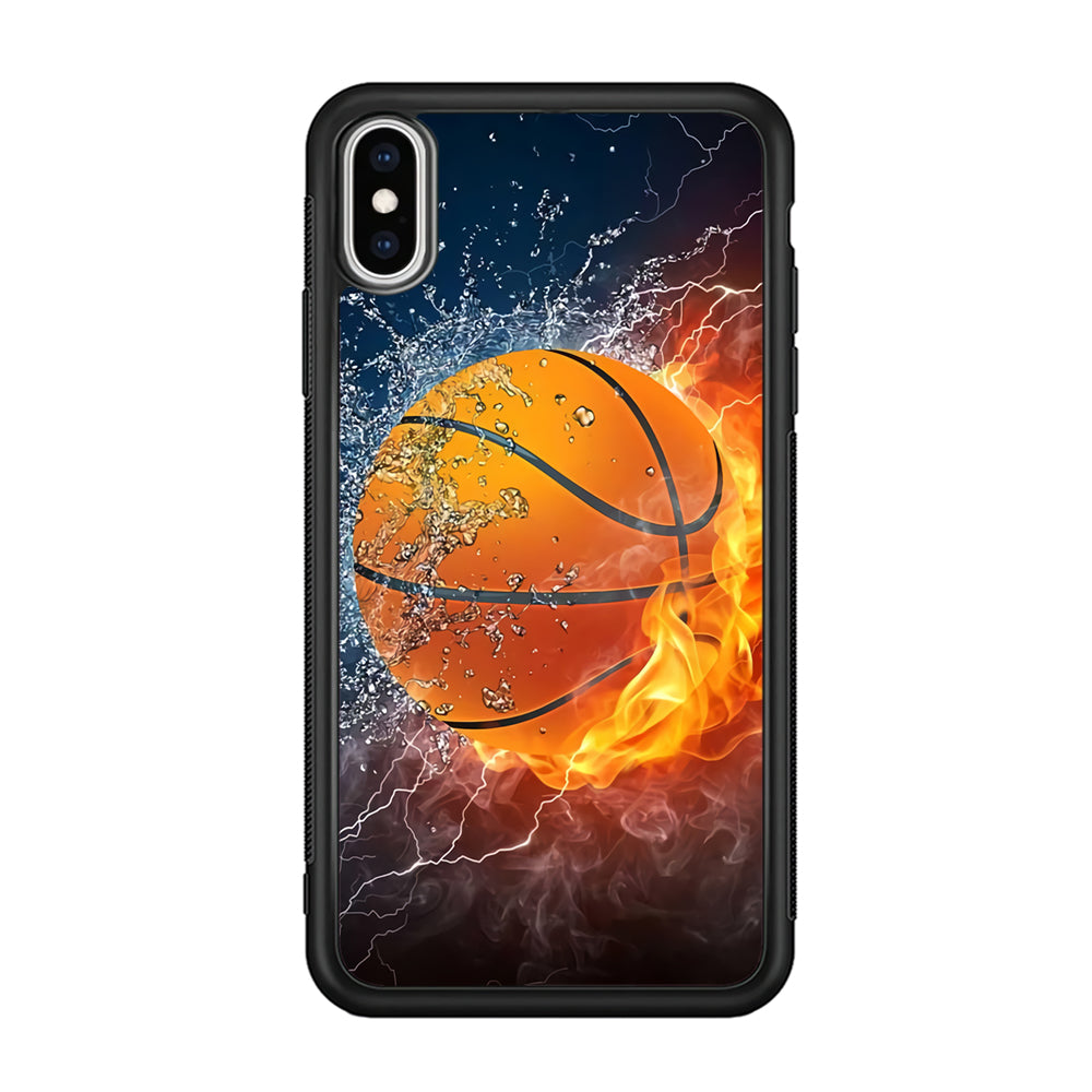 Basketball Ball Cool Art iPhone Xs Max Case-Phone Case-Rubber Black (2D Case)-Altracase