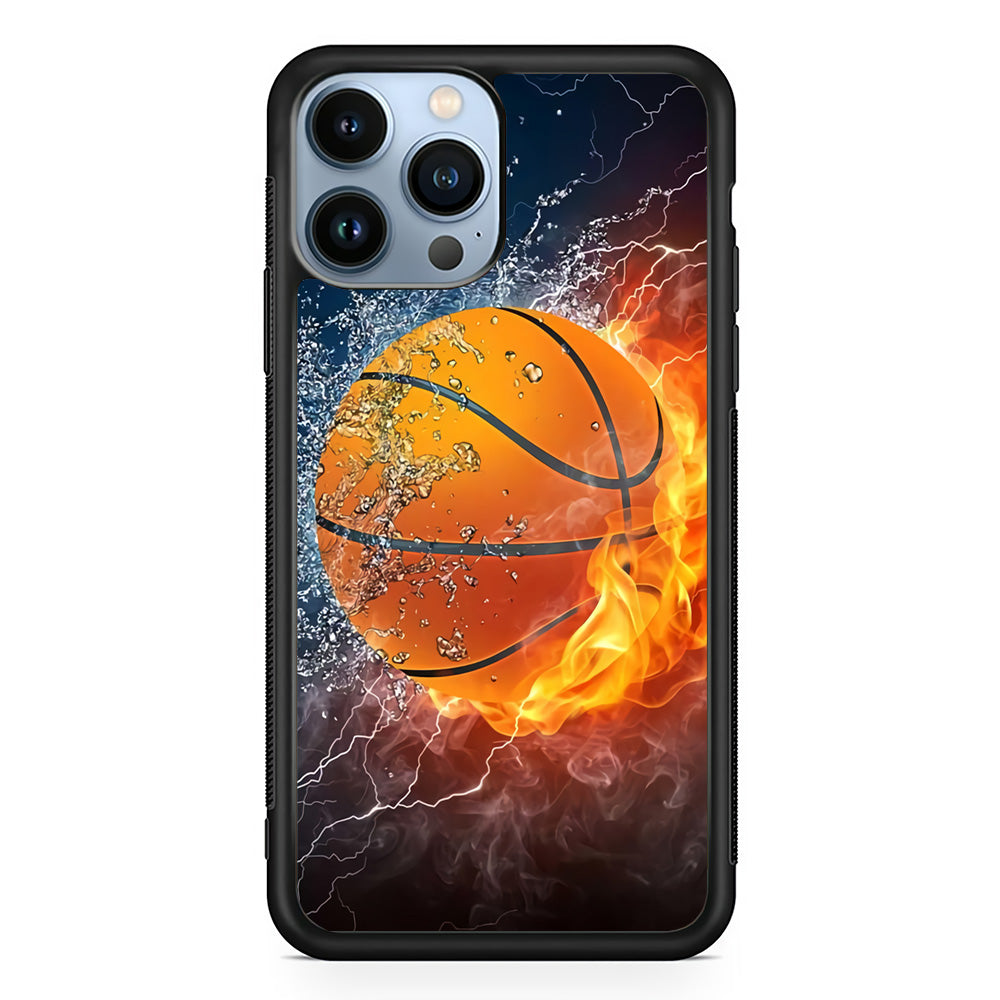 Basketball Ball Cool Art iPhone 15 Pro Max Case-Phone Case-Rubber Black (2D Case)-Altracase