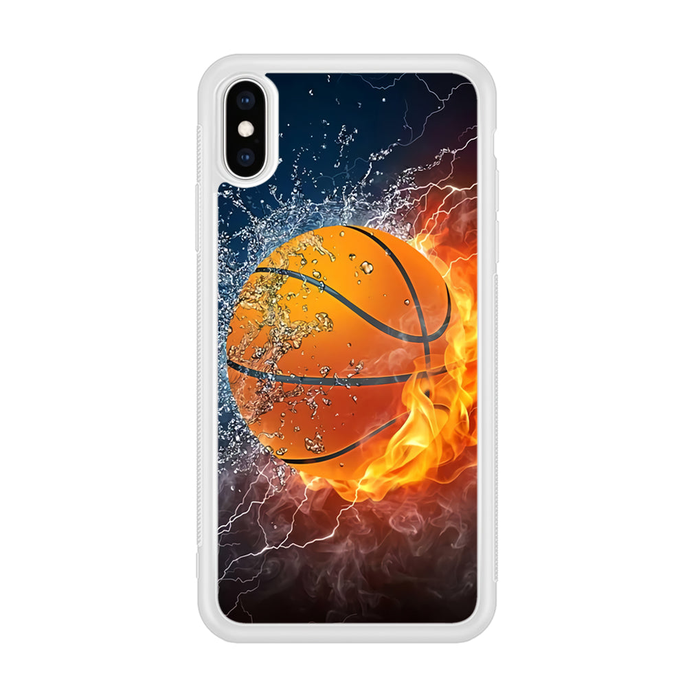 Basketball Ball Cool Art iPhone Xs Max Case-Phone Case-Rubber White (2D Case)-Altracase