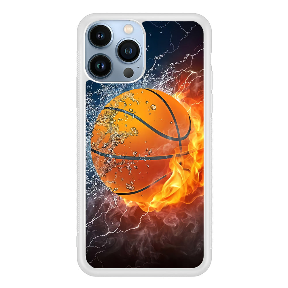Basketball Ball Cool Art iPhone 15 Pro Max Case-Phone Case-Rubber White (2D Case)-Altracase