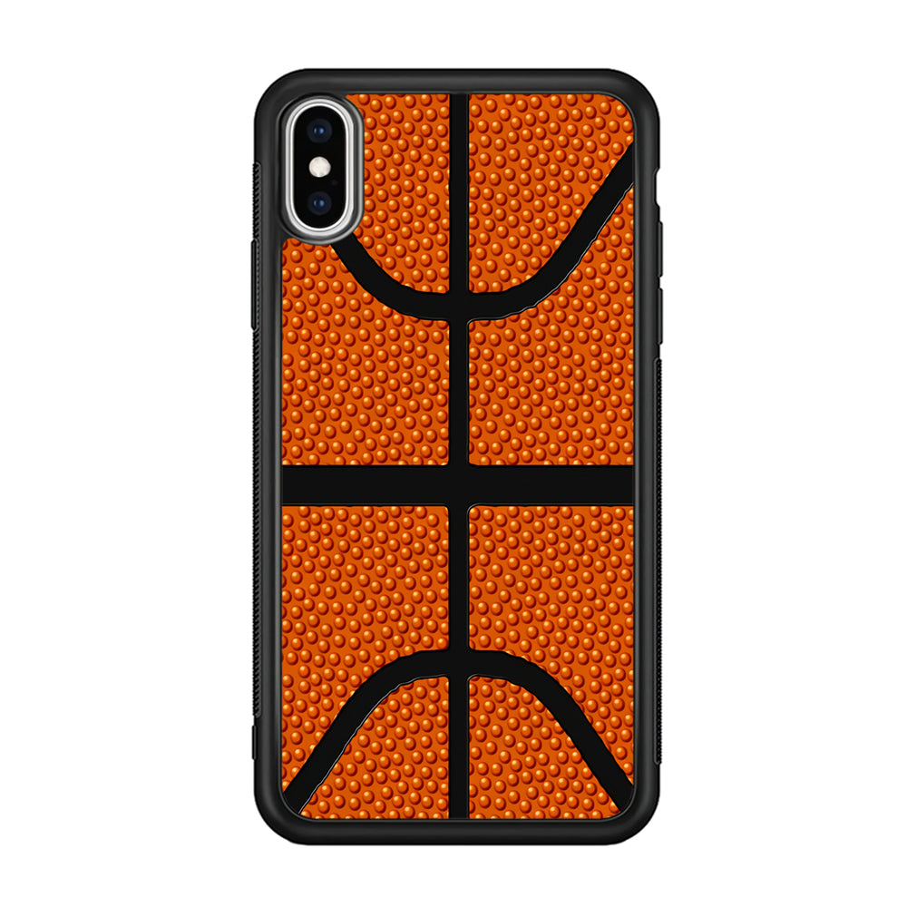 Basketball Pattern iPhone X Case-Phone Case-Rubber Black (2D Case)-Altracase