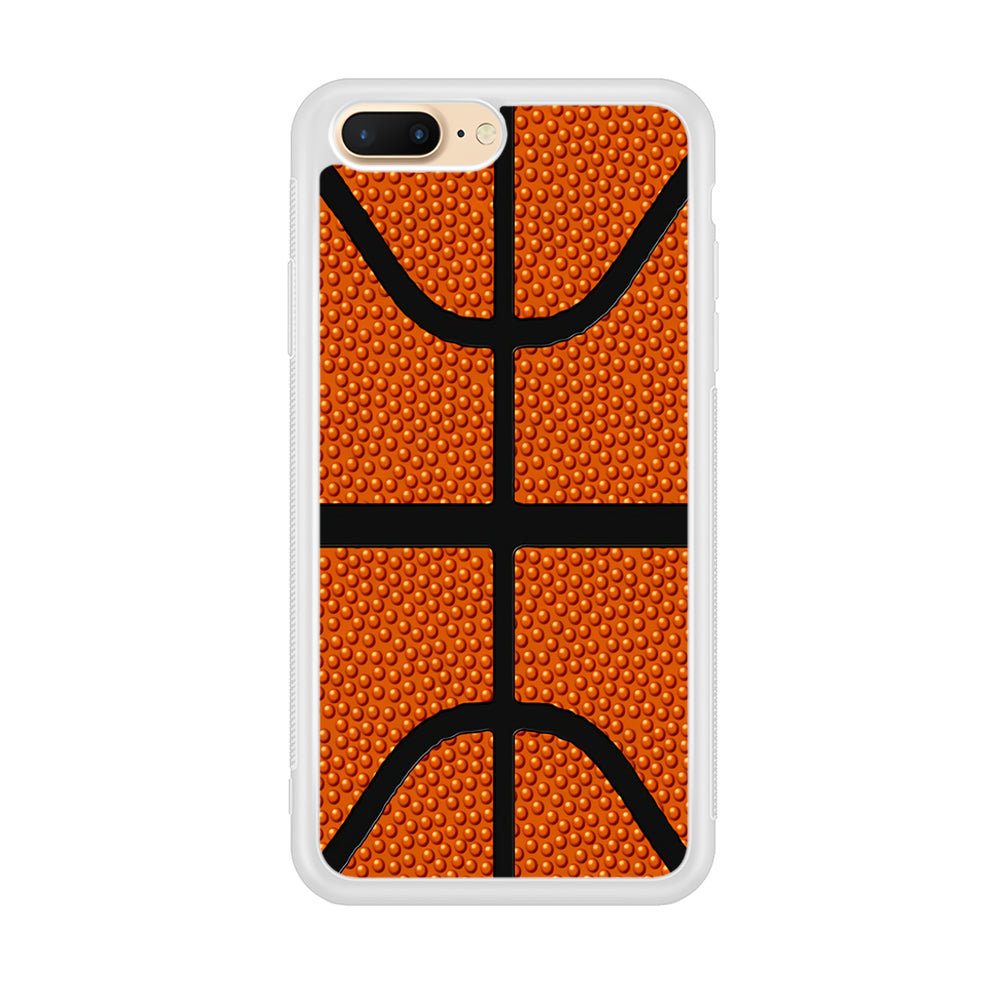 Basketball Pattern iPhone 8 Plus Case-Phone Case-Rubber White (2D Case)-Altracase