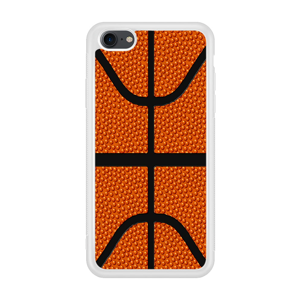 Basketball Pattern iPhone SE 2020 Case-Phone Case-Rubber White (2D Case)-Altracase