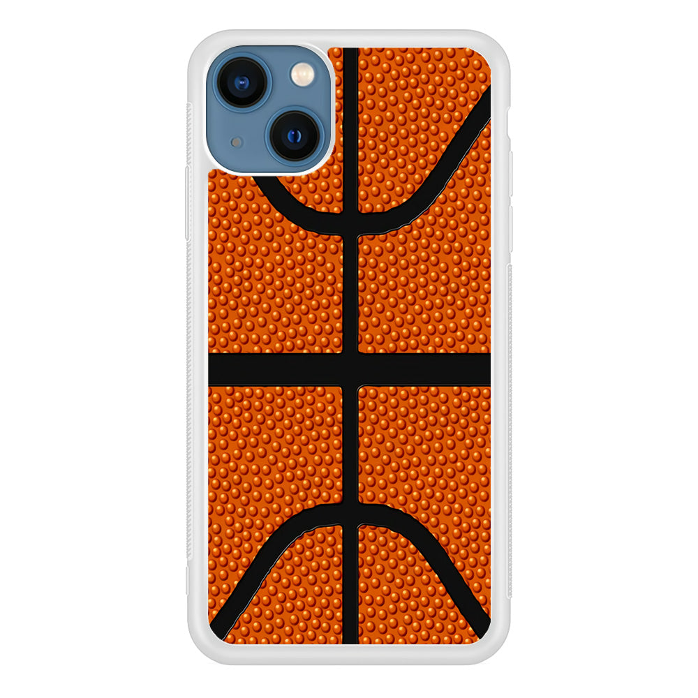Basketball Pattern iPhone 13 Case-Phone Case-Rubber White (2D Case)-Altracase