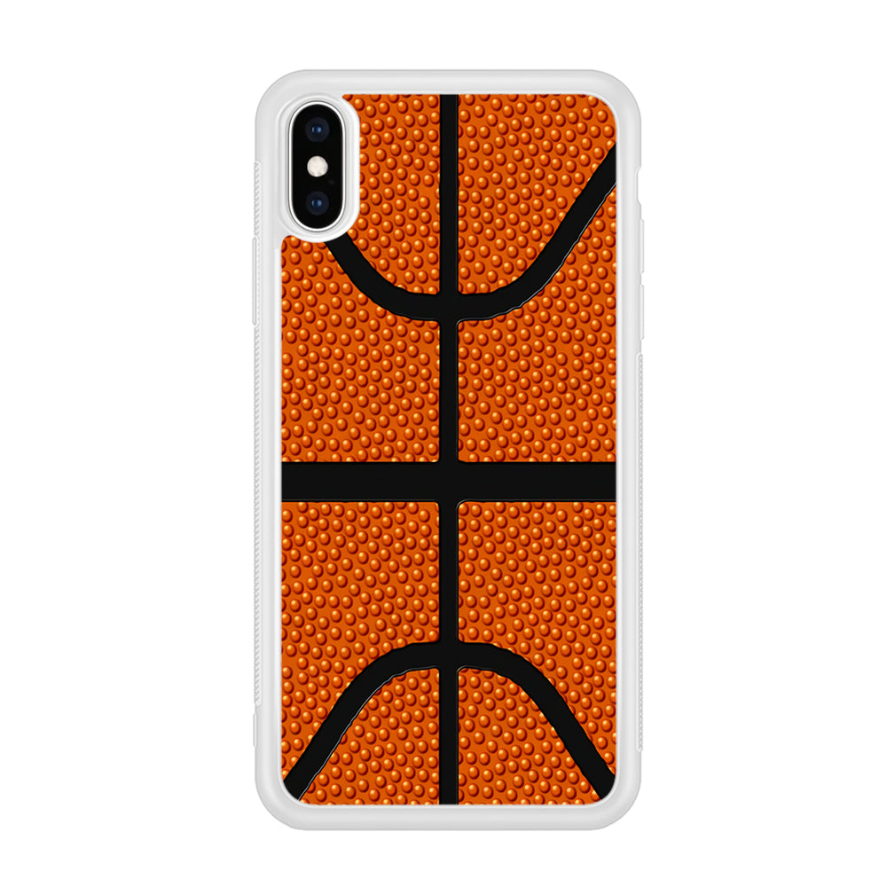 Basketball Pattern iPhone X Case-Phone Case-Rubber White (2D Case)-Altracase