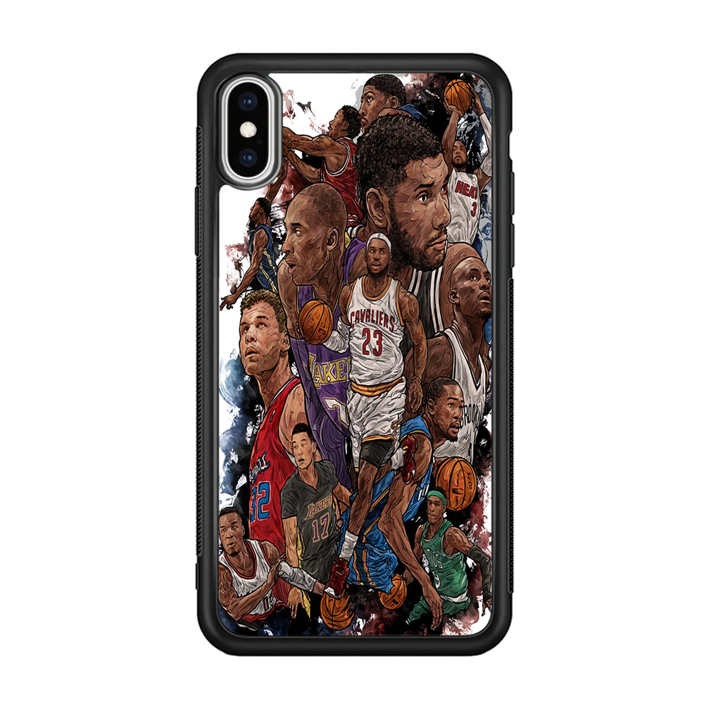 Basketball Players Art iPhone X Case-Phone Case-Rubber Black (2D Case)-Altracase