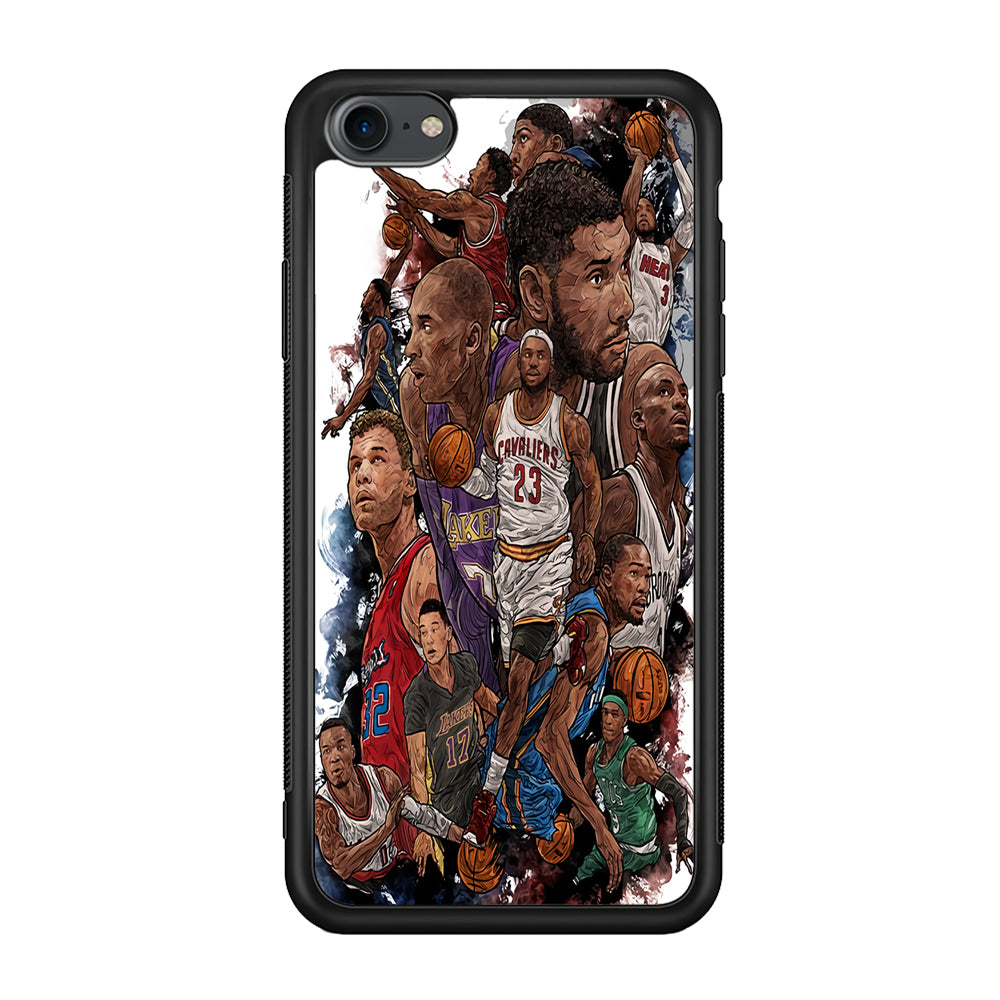 Basketball Players Art iPhone 7 Case-Phone Case-Rubber Black (2D Case)-Altracase