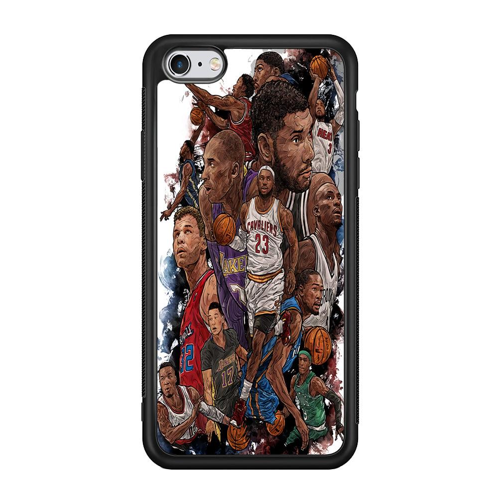 Basketball Players Art iPhone 6 | 6s Case-Phone Case-Rubber Black (2D Case)-Altracase