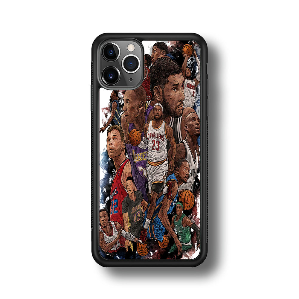 Basketball Players Art iPhone 11 Pro Case-Phone Case-Rubber Black (2D Case)-Altracase