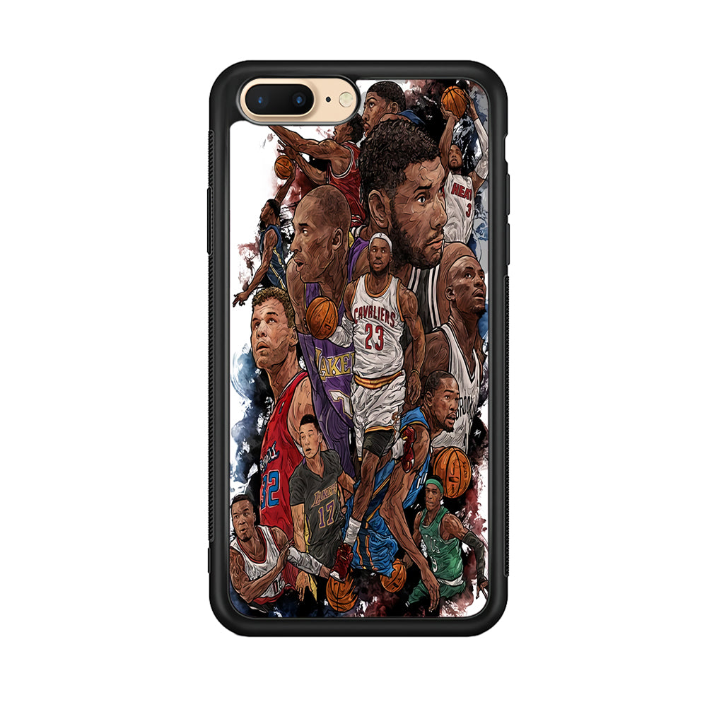Basketball Players Art iPhone 8 Plus Case-Phone Case-Rubber Black (2D Case)-Altracase