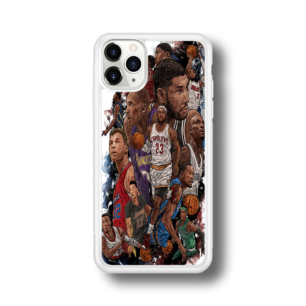 Basketball Players Art iPhone 11 Pro Case-Phone Case-Rubber White (2D Case)-Altracase